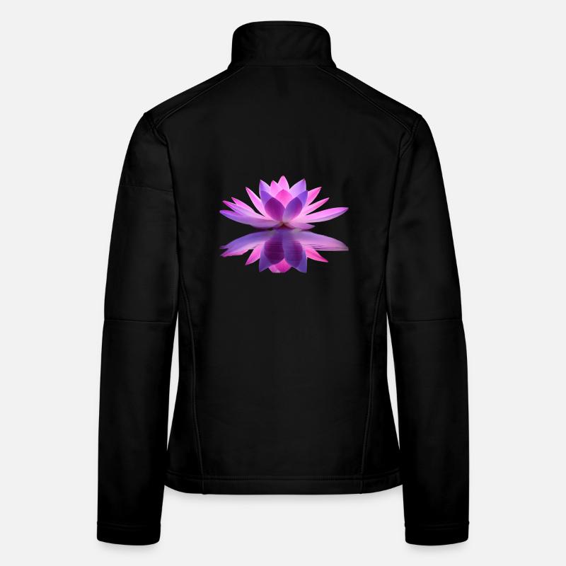 Nymphéas violet et rose avec effet miroir Veste en tissu softshell Femme