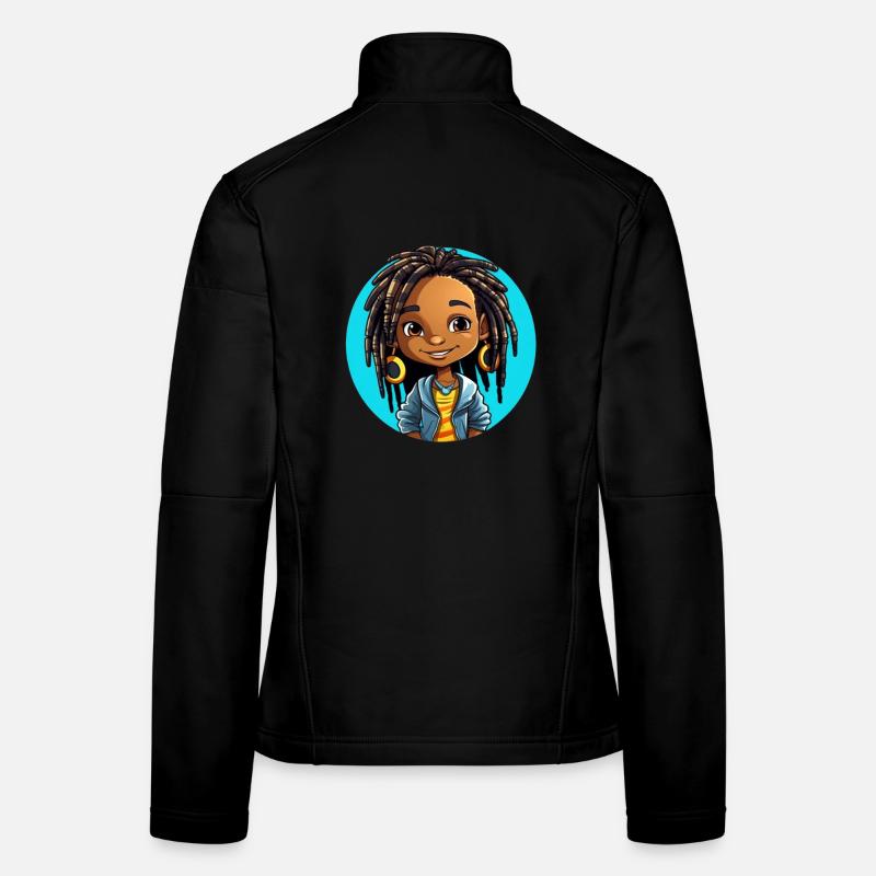 Fun-loving dreadlocks illustration Women's Softshell Jacket