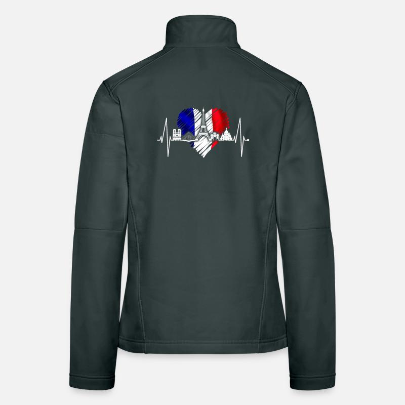 Paris Skyline Herzschlag Eiffelturm Frankreich Frauen Softshelljacke