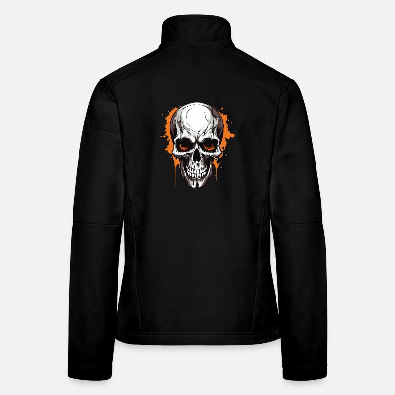 Orange Skull Splash Gothic Veste en tissu softshell Femme