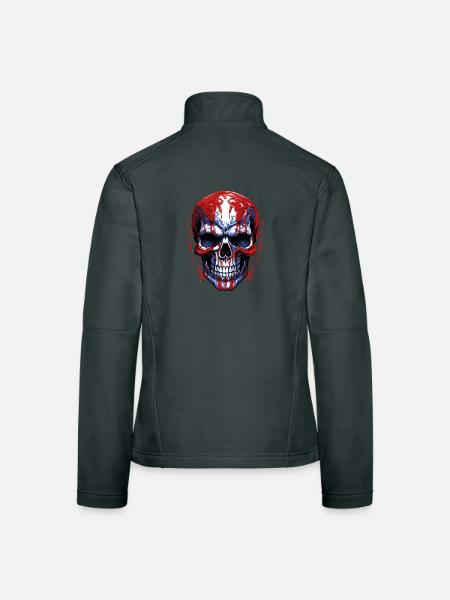 Flags Skull Graphic - Women's Softshell Jacket - black - Back