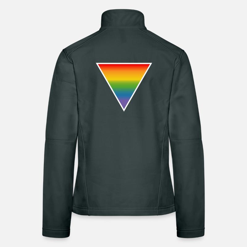 Rainbow LGBTQIA triangle white Women's Softshell Jacket