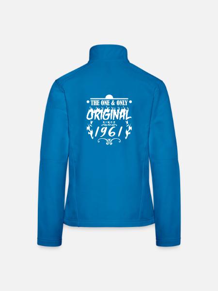 1961 - Baujahr 1961 - Jahrgang 1961 - Frauen Softshelljacke - Schwarz - Hinten