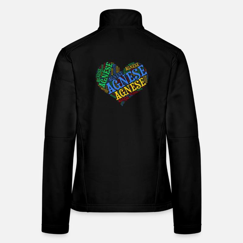t-shirt Agnese word cloud heart gift idea Women's Softshell Jacket