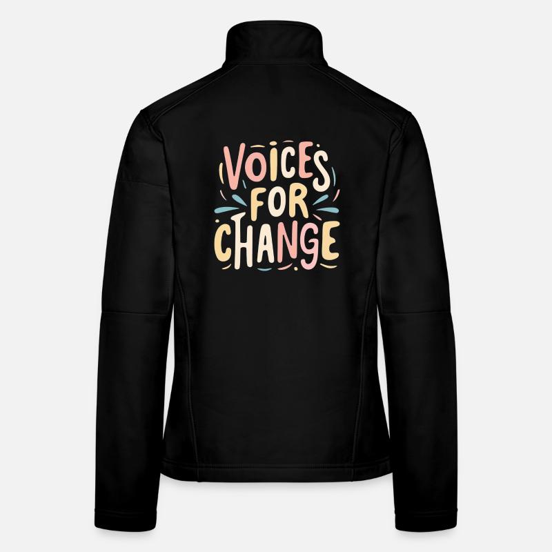 Voices for Change Peace Love World Peace War Women's Softshell Jacket