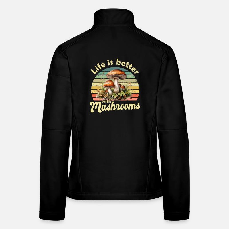 Champignons champignons Veste en tissu softshell Femme
