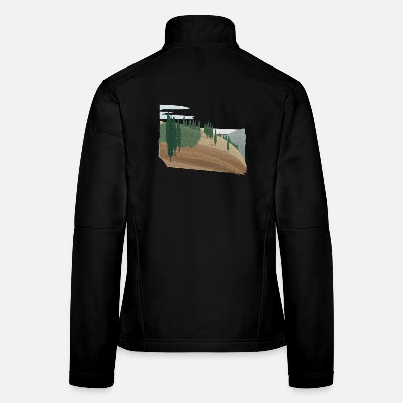Pinienwald Hügellandschaft mit Struktur (modific.) Frauen Softshelljacke