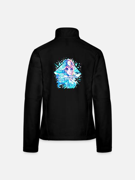 Anime Reine des neiges Princesse des glaces - Veste en tissu softshell Femme - noir - Dos