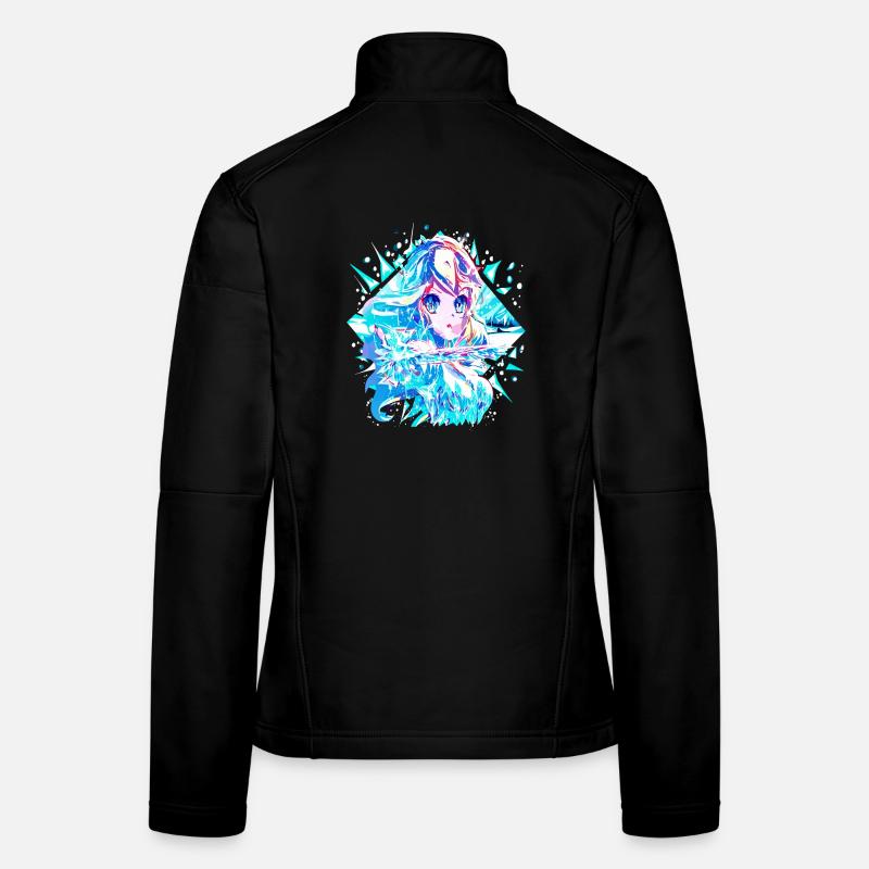 Anime Schneekönigin Eisprinzessin Frauen Softshelljacke