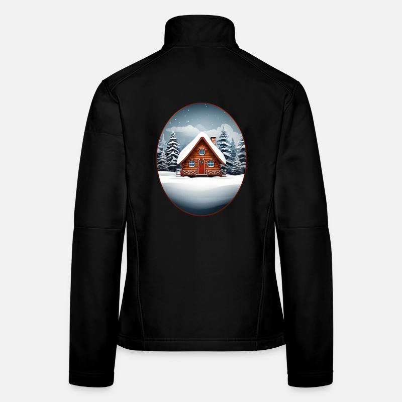 Maison en bois, cabane de Noël Veste en tissu softshell Femme