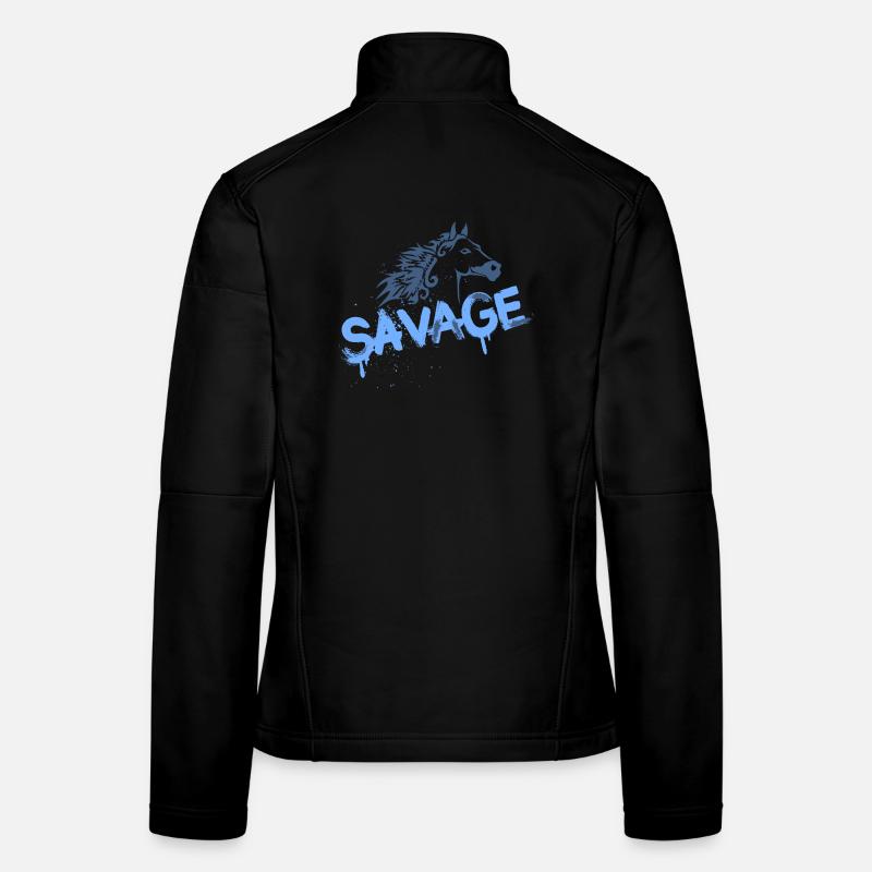 Wildes Pferd Graffiti Design - Frauen Softshelljacke - Schwarz