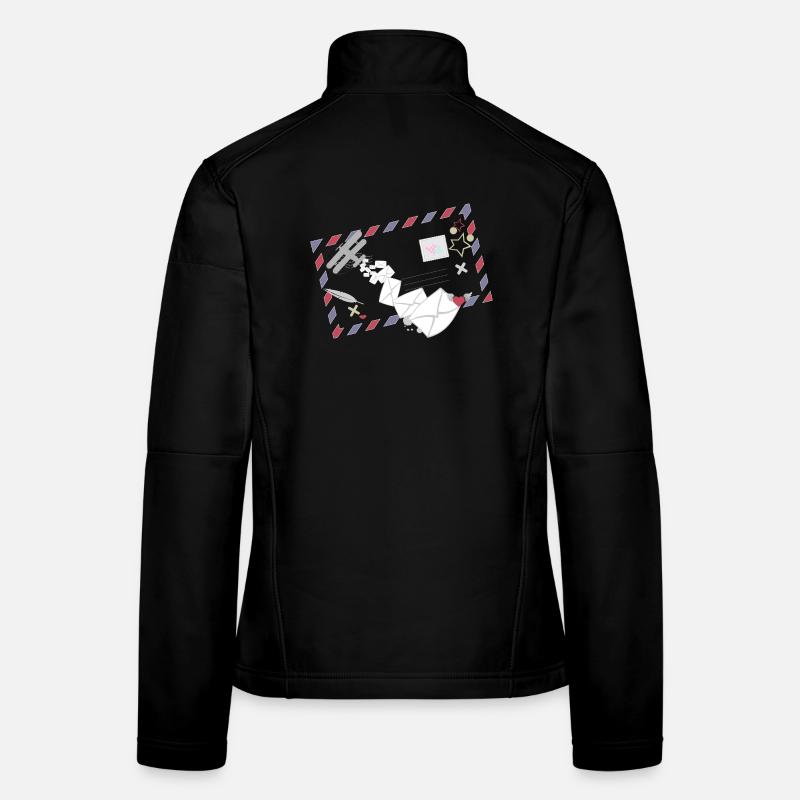 Cadre Airmail avec icône d’avion Letters & Mail Veste en tissu softshell Femme