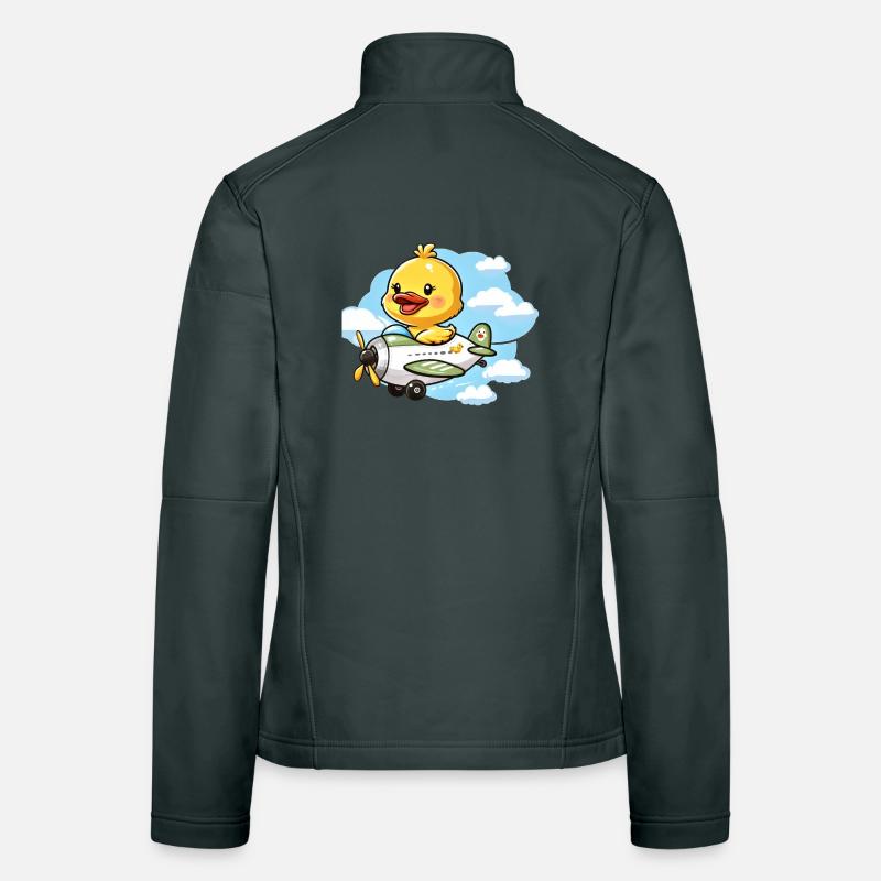 Cute Duck Aviator Design Women's Softshell Jacket
