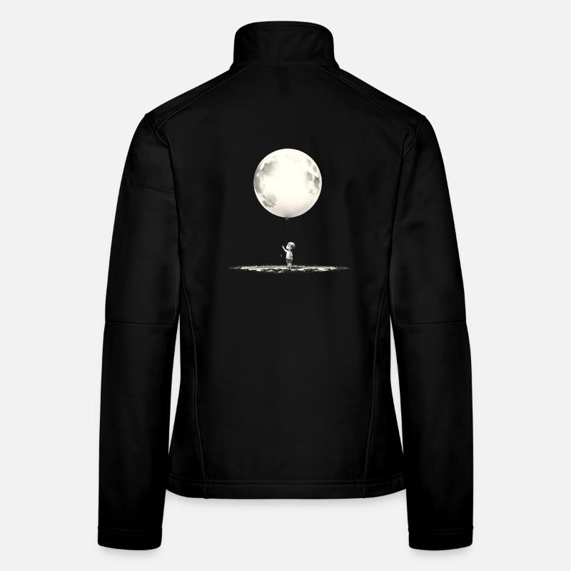 Enfant avec ballon de lune Veste en tissu softshell Femme