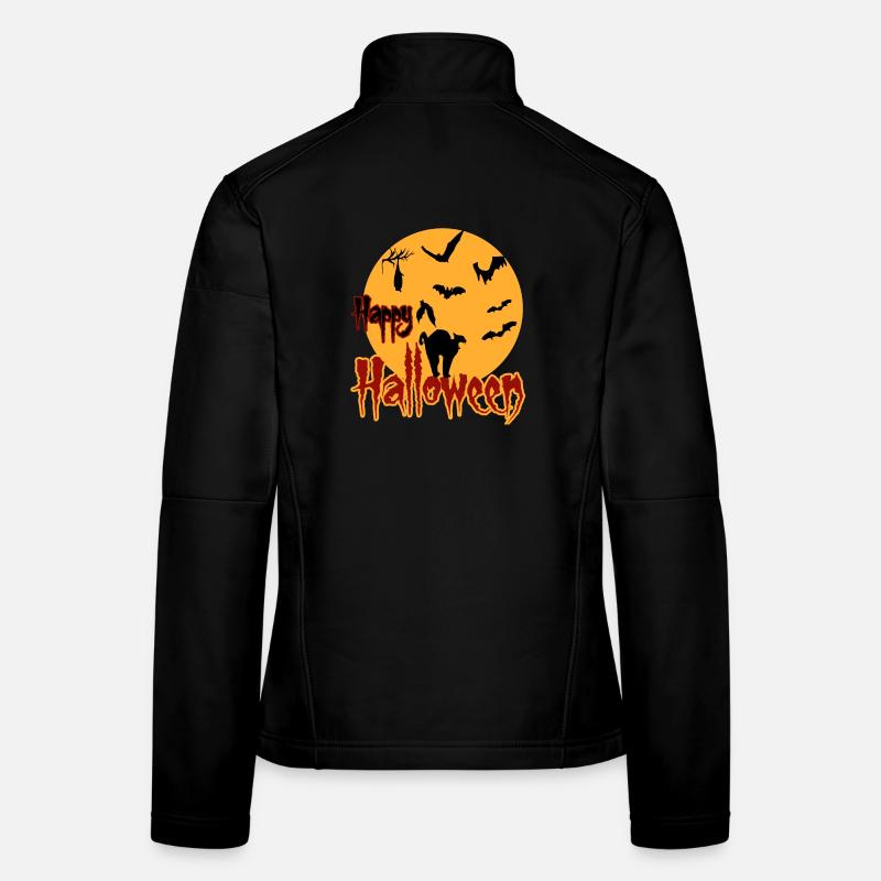 Joyeux chat de lune d’Halloween Veste en tissu softshell Femme
