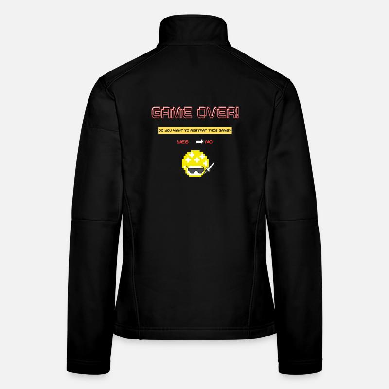 Pixel Art 8 Bit Retro Game Over - Frauen Softshelljacke - Schwarz