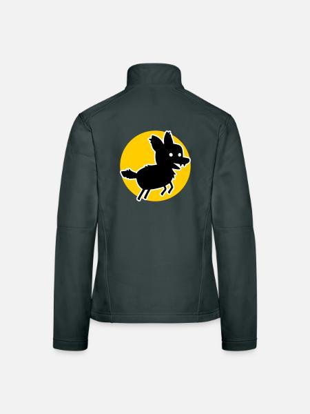 Wolf – Wildes Naturmotiv & Tierschutz Statement - Frauen Softshelljacke - Schwarz - Hinten