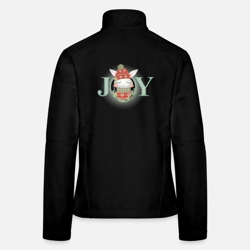 white rabbit with sweater, bobble hat & joy Women's Softshell Jacket