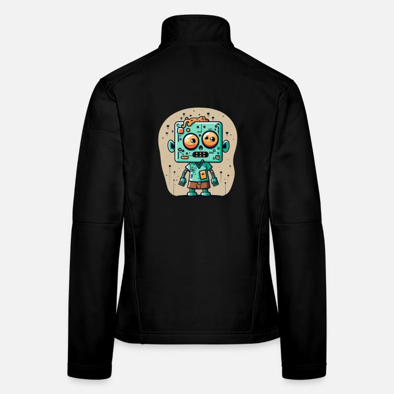 Cute zombie with a square head Women's Softshell Jacket