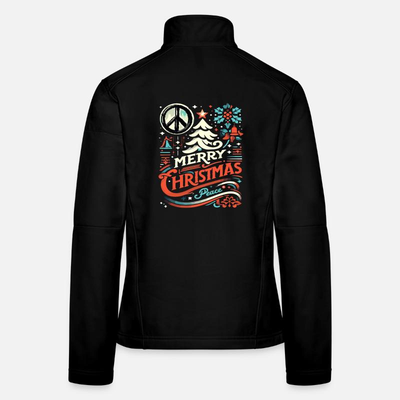 Noël de Noël de paix vintage Veste en tissu softshell Femme