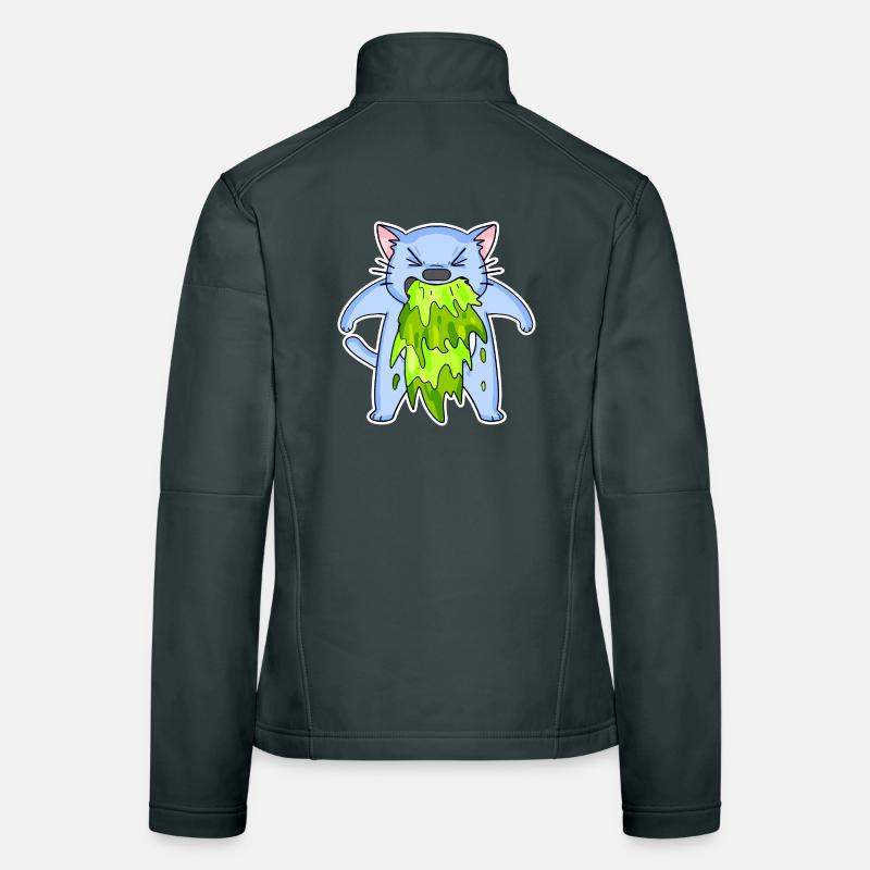 Chat vomissant vomi Veste en tissu softshell Femme