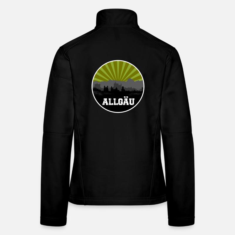 Allgäu Retro Skyline - Frauen Softshelljacke - Schwarz