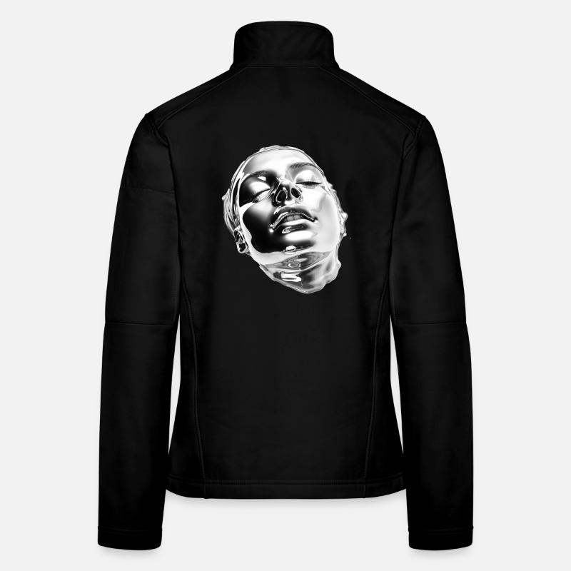Liquid Chrome Portrait Women's Softshell Jacket