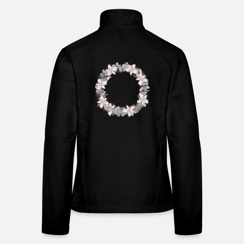 silberfarbener Kranz aus Eukalyptus und Stechpalme Frauen Softshelljacke