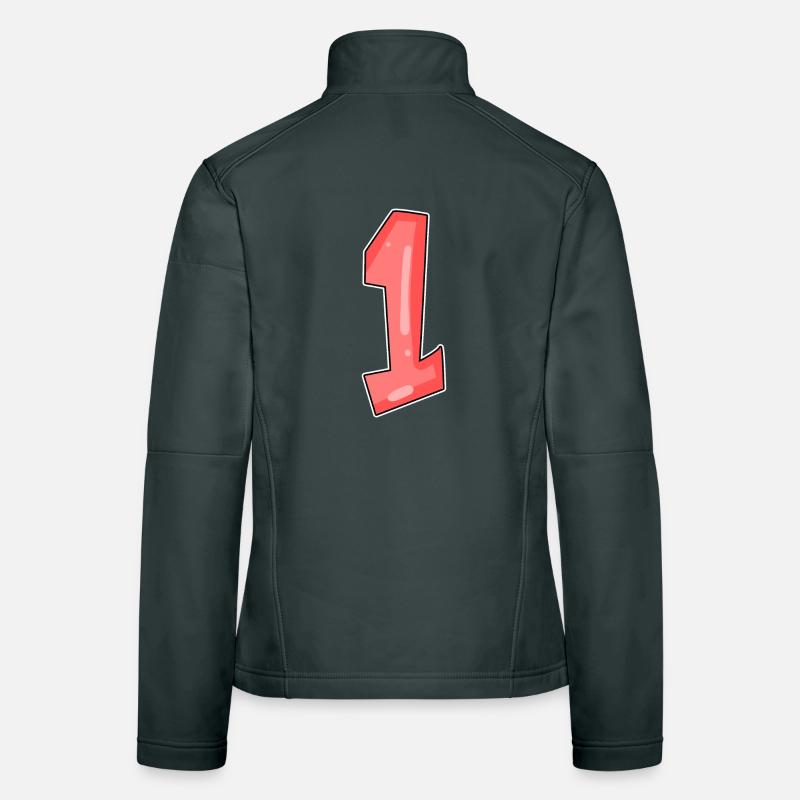 1 rouge Veste en tissu softshell Femme