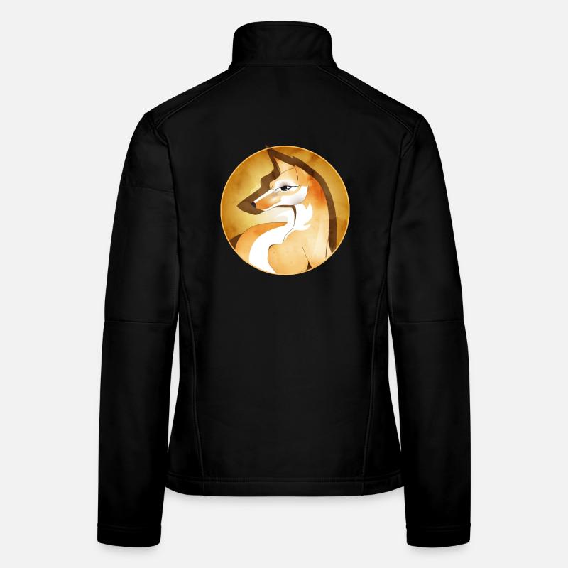 Hand drawn beautiful fox in frame Women's Softshell Jacket