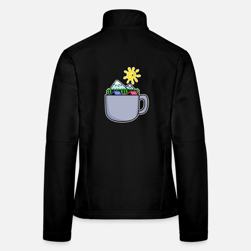 Berg Berge Gipfel Kaffee - Frauen Softshelljacke - Schwarz