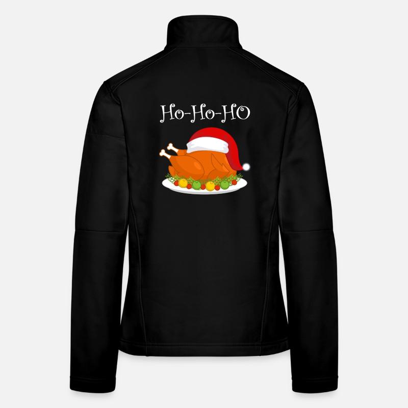 père Noël, dinde Noël, joyeuse fête Veste en tissu softshell Femme
