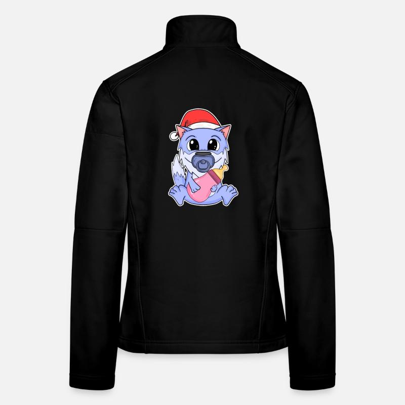 Bébé loup Noël Veste en tissu softshell Femme