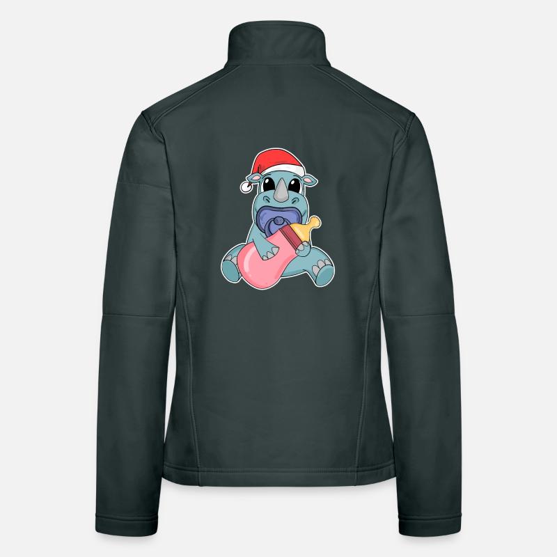 Rhinocéros Bébé Noël Veste en tissu softshell Femme