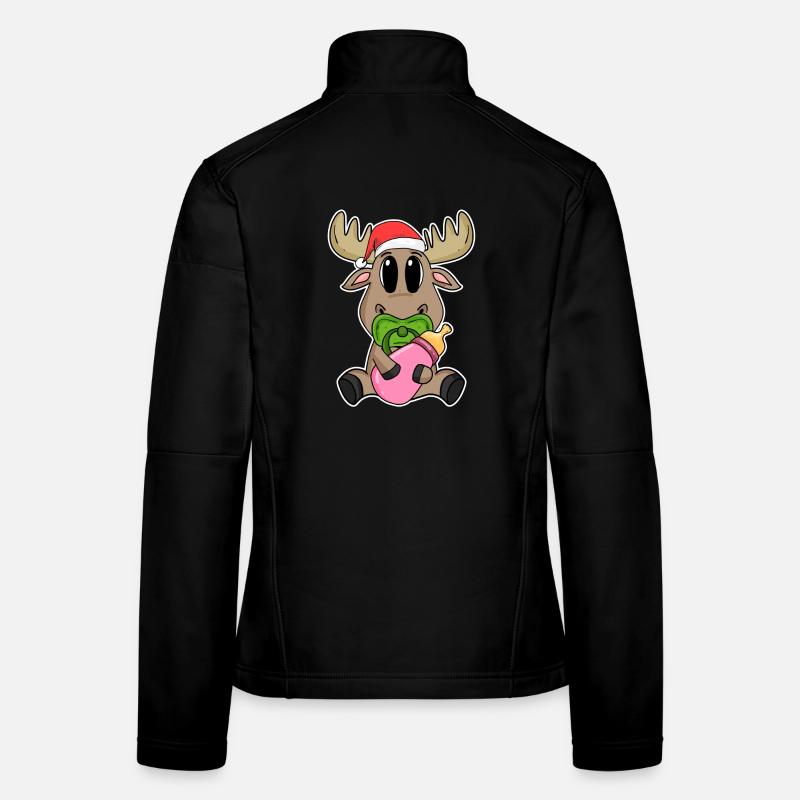 Bébé orignal Noël Veste en tissu softshell Femme