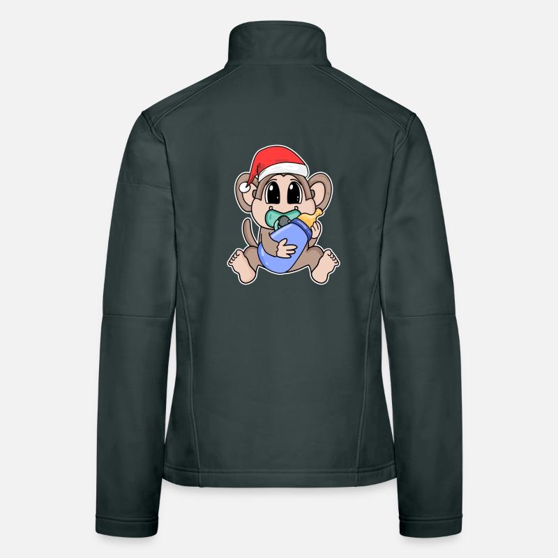 Singe bébé Noël Veste en tissu softshell Femme