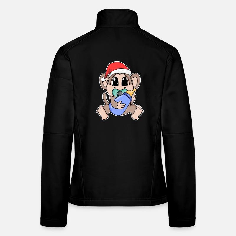 Singe bébé Noël Veste en tissu softshell Femme