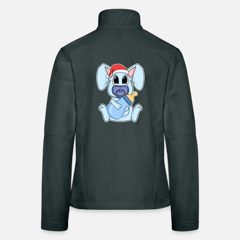 Lapin bébé Noël Veste en tissu softshell Femme