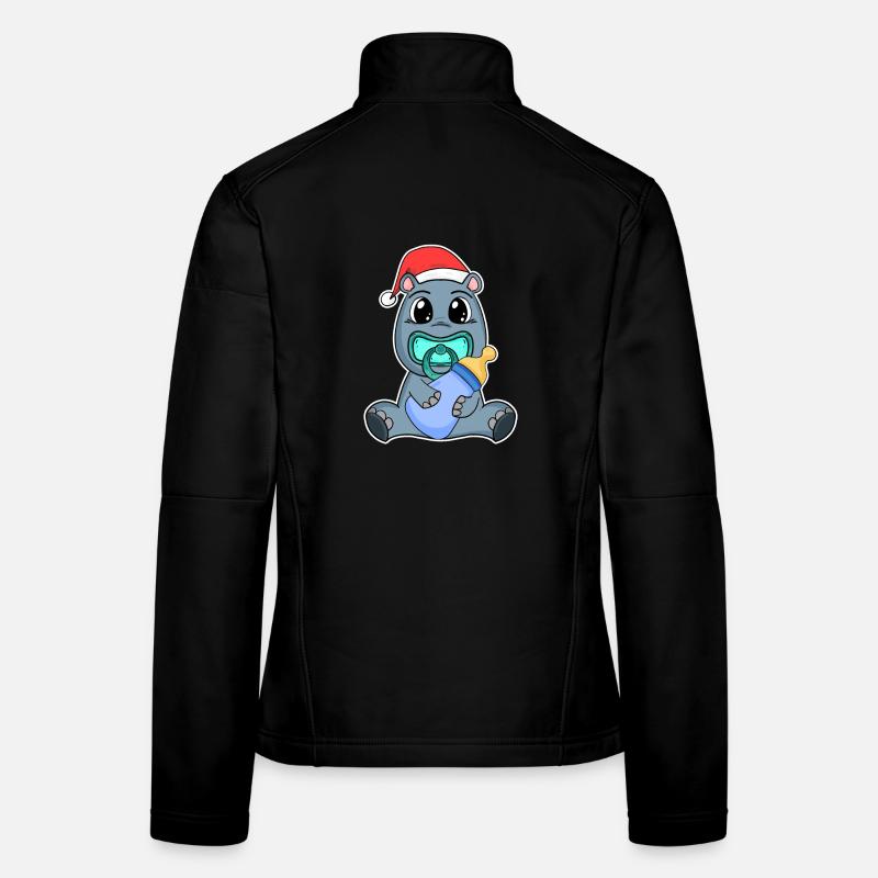 Hippopotame Bébé Noël Veste en tissu softshell Femme