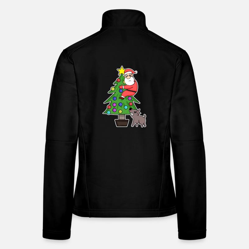 Weihnachtsmann auf dem Weihnachtsbaum - Frauen Softshelljacke - Schwarz