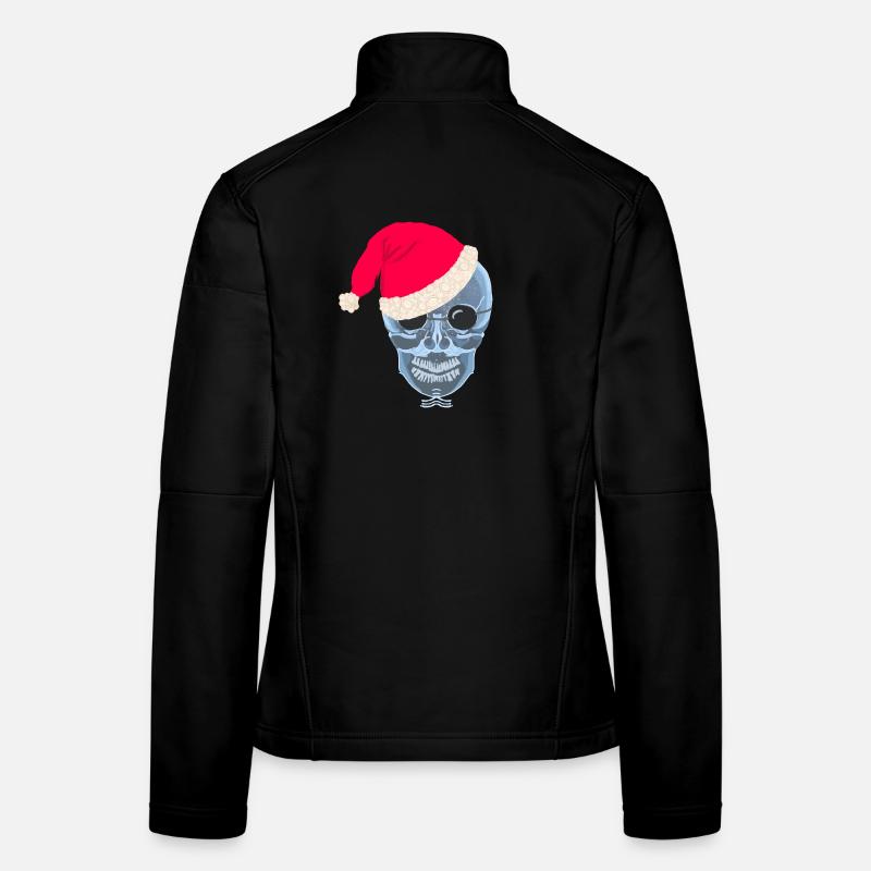 Chapeau de père Noël crâne aux rayons X, dessin Veste en tissu softshell Femme