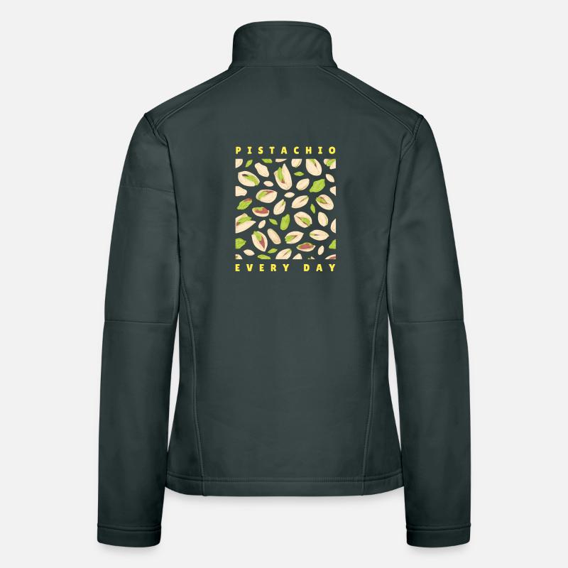 Pistachio Nuts Pattern for Apparel Women's Softshell Jacket