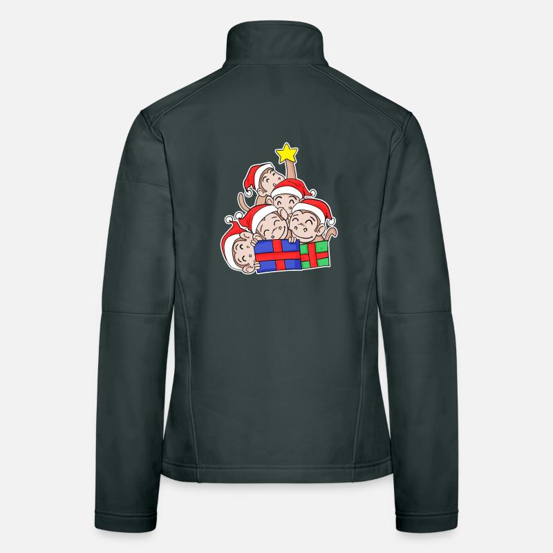 Affe Affen Weihnachtsbaum Weihnachten Frauen Softshelljacke