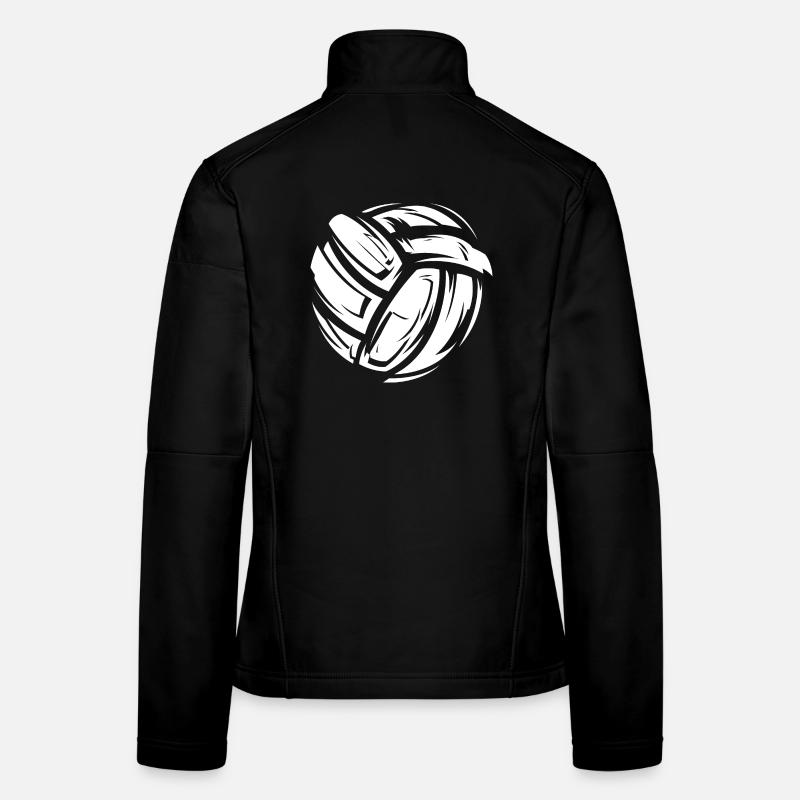 Volleyball Symbol Fabrics Material White Game Icon Women's Softshell Jacket