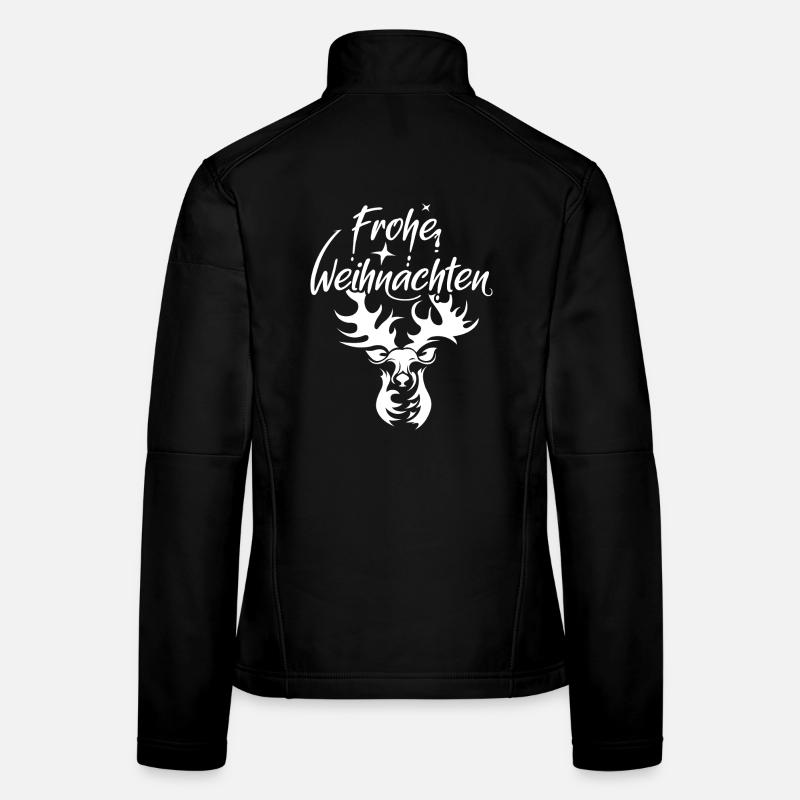 frohe weihnachten rentier elch hirsch Illustration Frauen Softshelljacke