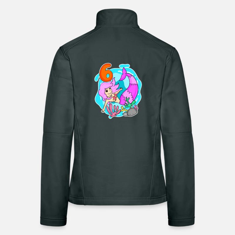 Mädchen - 6. Geburtstag Meerjungfrau - Tochter Frauen Softshelljacke