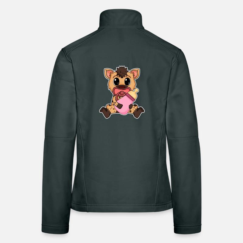 Motif de bébé hyène Veste en tissu softshell Femme