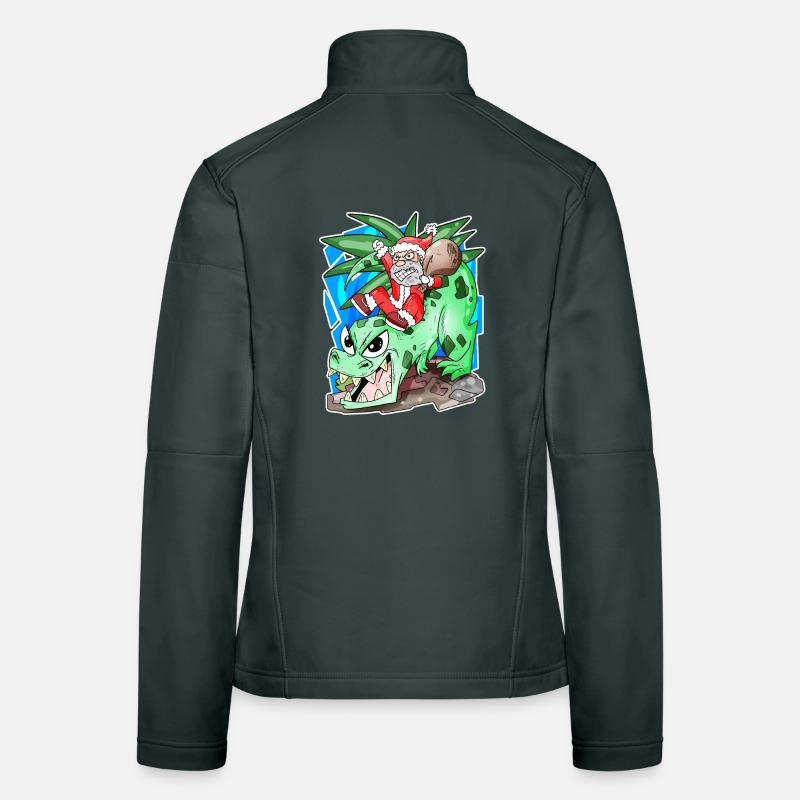 Weihnachtsmann auf Dino Frauen Softshelljacke