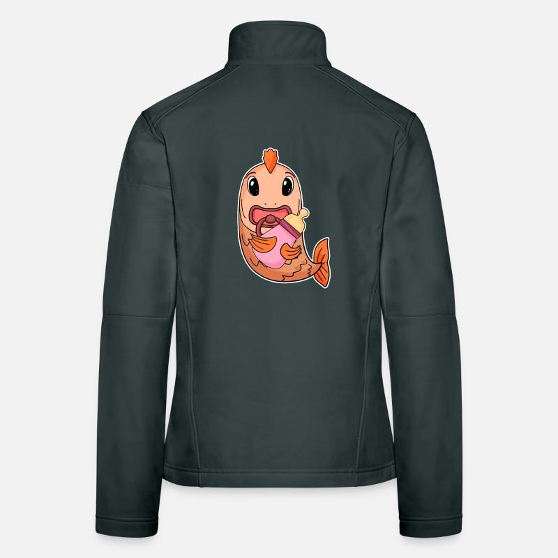 Motif de bébé poisson Veste en tissu softshell Femme