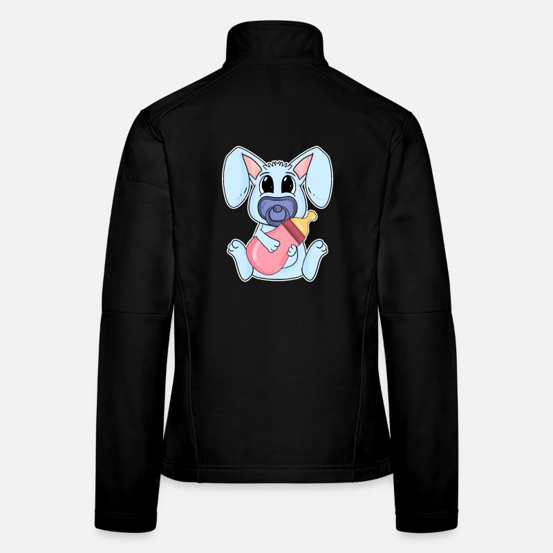 Motif de bébé lapin Veste en tissu softshell Femme